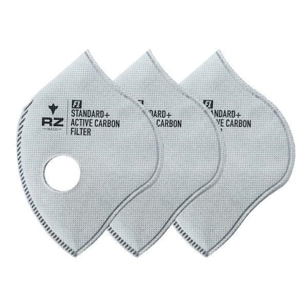 Rz Mask RZ Mask Multi-Purpose Replacement Active Carbon Filter F1 Gray XL 3 pc 82811